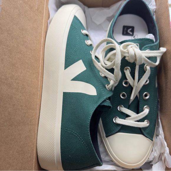 VEJA - SNEAKER - WATA II LOW CANVAS POKER PIERRE GREEN SIZE 11 NEW - Picture 9 of 10